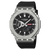 Casio G-Shock Herrenuhr mit silberner Metall-Lünette, schwarzem Zifferblatt und schwarzem Armband