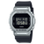 Casio G-Shock Herrenuhr mit schwarzem Resinband, silbernem Gehäuse und invertiertem LCD