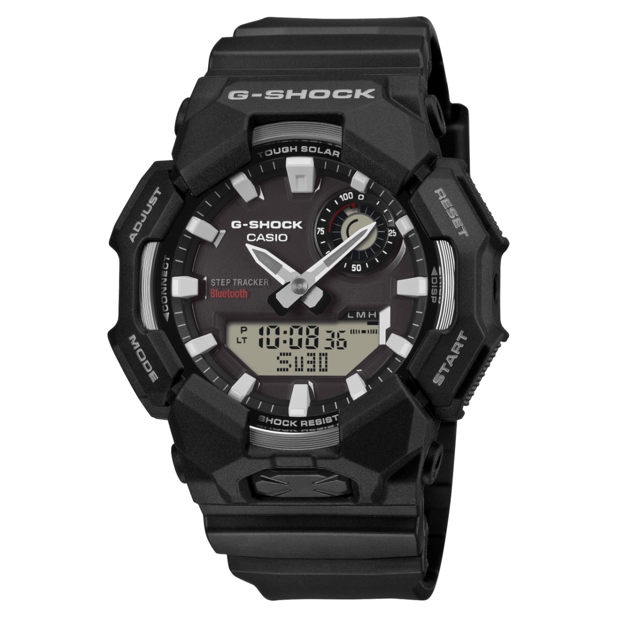 G‑SHOCK GA‑B010 Herrenuhr mit schwarzem Digitaldisplay und gummiertem Armband