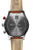 Fond de montre pour homme avec bracelet en cuir marron, fond en acier inoxydable, inscription en relief