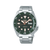 Montre homme avec cadran vert, affichage de la date et bracelet en acier inoxydable, automatique