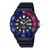 Casio Herren-Armbanduhr: schwarzes Band, dunkles Zifferblatt, blau-rote Lünette