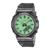Casio G-Shock Damenarmbanduhr mit transparentem Armband und grünem Ana-Digi Zifferblatt