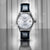 Montre SEIKO pour homme avec cadran clair, bracelet en cuir bleu, date à 6h
