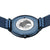 Fond de montre ultra-fine Bering avec carte du monde en relief et bracelet milanais bleu