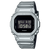 G-Shock Herrenuhr mit silbernem Edelstahlgehäuse und schwarzem Digitaldisplay