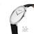 Bering Ultra Slim Uhr mit schwarzem Lederarmband und weißem Zifferblatt, 5,5 mm Angabe