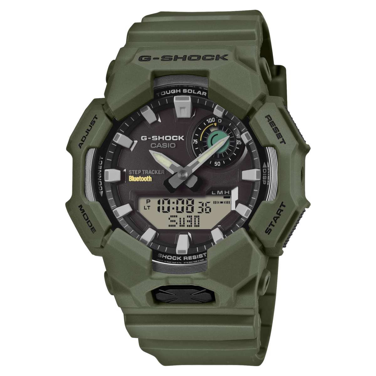 Casio G-Shock GA-B010 Herrenuhr mit olivgrünem Band und digitalem Display