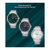 Trois montres-bracelets Seiko pour hommes avec bracelet en métal et cadran vert, bleu, blanc