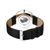 Bering Ultra Slim Uhr mit schwarzem Lederarmband und Schnalle, Gehäuseunterseite sichtbar
