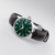 Bracelet pour homme avec cadran vert, bracelet en cuir marron et lunette argentée
