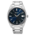 Montre pour homme SEIKO avec bracelet en acier inoxydable argenté et cadran bleu