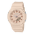 Casio G-Shock Damenuhr: cremefarbenes Silikonarmband, Ana-Digi-Display, Schutzgehäuse