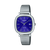 Casio Damenuhr mit blauem Zifferblatt, Datumsanzeige und silbernem Metallarmband