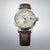 Seiko Presage Herrenuhr mit beigem Zifferblatt, braunem Lederband, Datumsfenster
