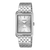 Casio Herrenuhr mit silbernem Metallarmband und viereckigem Zifferblatt, Mineralglas