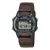 Casio Digital-Armbanduhr mit braunem Lederarmband und beleuchtetem LCD-Display