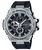 Herren-G-Shock Uhr: Edelstahlgehäuse, schwarzes Silikonarmband, Chronographen-Zifferblatt