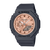 Casio G-Shock Uhr für Damen mit schwarzem Armband und roségoldfarbenem Zifferblatt