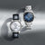 Deux montres pour hommes SEIKO : cadran bleu avec bracelet en métal, une claire avec bracelet en cuir