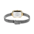 Montre pour femme avec bracelet milanais et fermoir plaqué or, fond du boîtier gravé