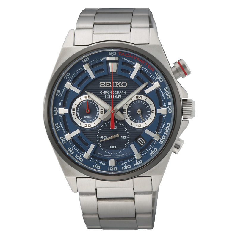 Montre Seiko Conceptual SSB407P1 pour homme • Tachymètre • Mouvement à quartz précis