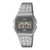 Casio A159WEVJ-7ER Armbanduhr, silbernes Edelstahlband, Seigaiha-Zifferblatt
