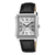 Herrenarmbanduhr Casio mit schwarzem Echtlederband, eckigem Gehäuse und römischem Ziffernblatt