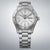 Herrenarmbanduhr Seiko 5 Sports, rundes Gehäuse, silbernes Band, weißes Zifferblatt