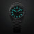 Herrenarmbanduhr Seiko 5 Sports mit schwarzem Metallband und leuchtendem Ziffernring