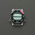 Seiko Digitaluhr: schwarzes Gehäuse, Metallarmband und hellgrünes Display