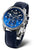 Bracelet de montre pour femme avec cadran bleu, bracelet en cuir et boîtier en acier inoxydable argenté