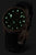 Montre pour femme avec index lumineux, cadran noir et bracelet en cuir noir