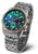 Montre pour femme avec cadran vert, sous-cadrans chronographes, bracelet en acier inoxydable et lunette en or rose