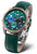 Montre Vostok Europe pour femme avec bracelet en cuir vert et cadran bleu-vert, verre saphir