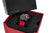 Montre Vostok Europe pour homme dans une boîte à montre rouge, insert de boîte noir, cadran rond, bracelet en cuir