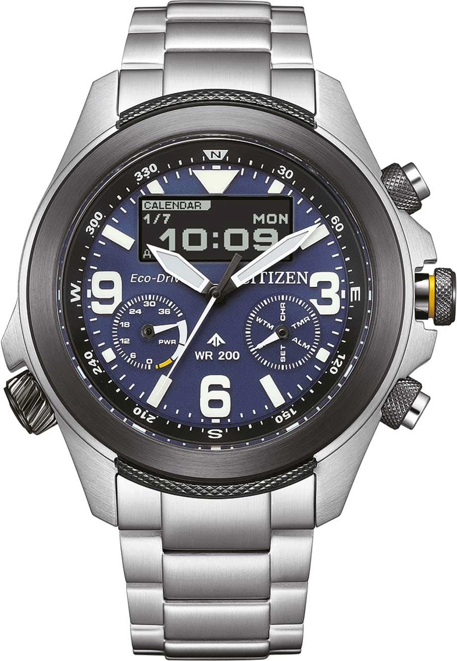 Montre Citizen Promaster Land JV1006-51L pour homme • Eco-Drive • Écran MIP