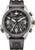 Bracelet de montre pour homme avec cadran noir, boîtier gris et bracelet en caoutchouc noir