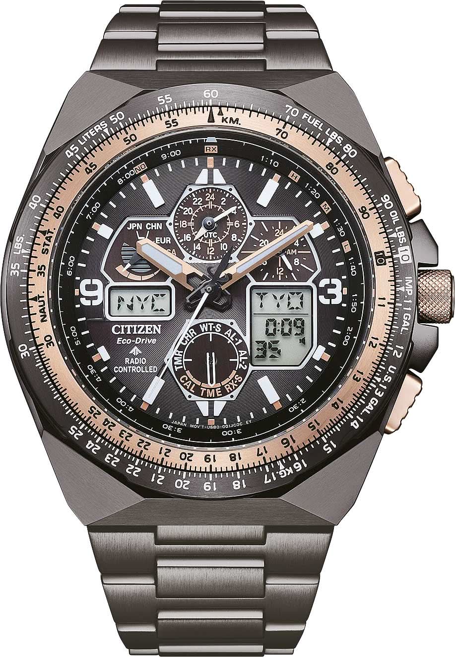 Montre Citizen Promaster pour homme avec cadran noir, bracelet en acier inoxydable et affichage analogique