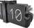 Karlsson Flip Clock : Mécanisme sur le bord, chiffre 10 sur panneau avant noir