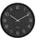 Horloge murale avec cadran noir, index et aiguilles blancs, ronde