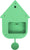Horloge murale nichoir en plastique vert, dos avec suspension et ouvertures