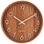 Horloge murale en bois avec cadran marron, grands chiffres et aiguilles