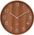 Horloge murale en bois avec chiffres et aiguilles argentés, design rond en bois