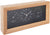 Réveil analogique rectangulaire avec cadre en bambou, cadran noir, thermomètre et hygromètre intégrés