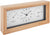 Analoger Wecker im Bambusrahmen, weißes Zifferblatt mit Thermometer- und Hygrometer