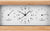 Analoger Wecker mit Bambusrahmen, weißem Zifferblatt, Thermometer- und Hygrometeranzeigen
