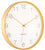 Horloge murale avec cadre en bois, chiffres blancs et trotteuse rouge en détail