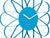 Cadran de montre murale à motif floral bleu avec aiguilles blanches et logo de la marque