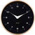 Horloge murale en bois avec cadran noir, aiguilles et index blancs, Ø 30 cm